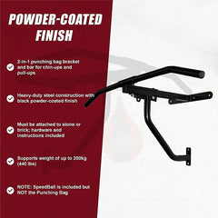 Wall Chin Up & Pull Up Bar with Punching Bag and Speedball Station Combo