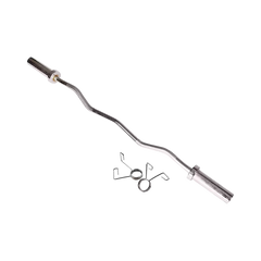 120cm Chrome Olympic EZ Curl Bar – Weightlifting Barbell for Home Gym & Bodybuilding