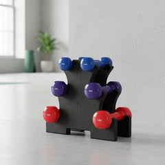 6-Piece Dumbbell Set with Storage Rack for Home Gym Training