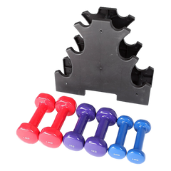 6-Piece Dumbbell Set with Storage Rack for Home Gym Training