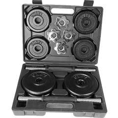 20kg Black Dumbbell Set with Carrying Case