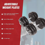 30KG Adjustable Dumbbell Set – Home Gym Weights for Strength & Fitness Training