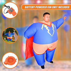 Super Hero Fancy Dress Inflatable Suit - Fan Operated Costume