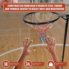 Netball Ring with Stand Portable Pole Height Adjustable