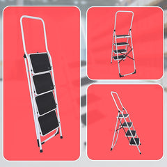 Foldable Non Slip 4 Step Steel Ladder