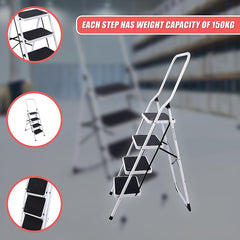 Foldable Non Slip 4 Step Steel Ladder