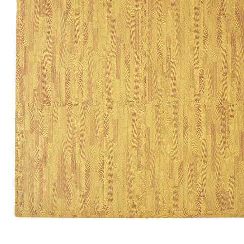 12 Tile EVA Interlocking Gym Floor Mats Wood Colour for Home Yoga