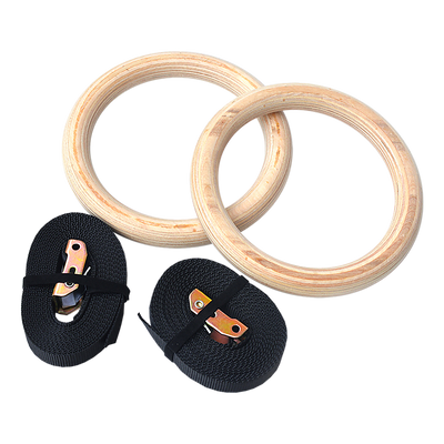235mm Wooden Gymnastic Rings – Olympic Gym Strength Training & Fitness