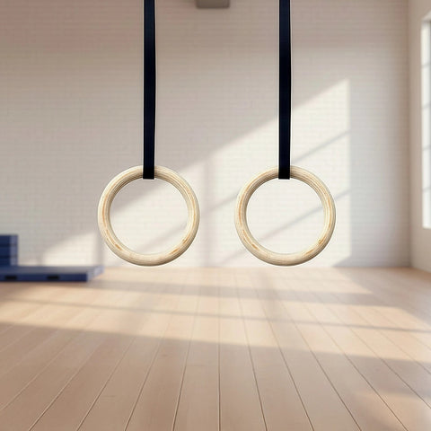 235mm Wooden Gymnastic Rings – Olympic Gym Strength Training & Fitness