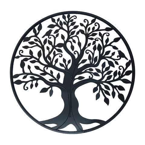 Black Tree of Life Wall Art Hanging Metal Iron Sculpture Garden 99cm