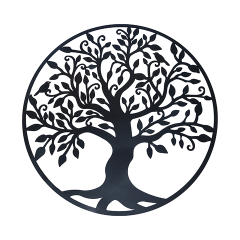 Black Tree of Life Wall Art Hanging Metal Iron Sculpture Garden 99cm