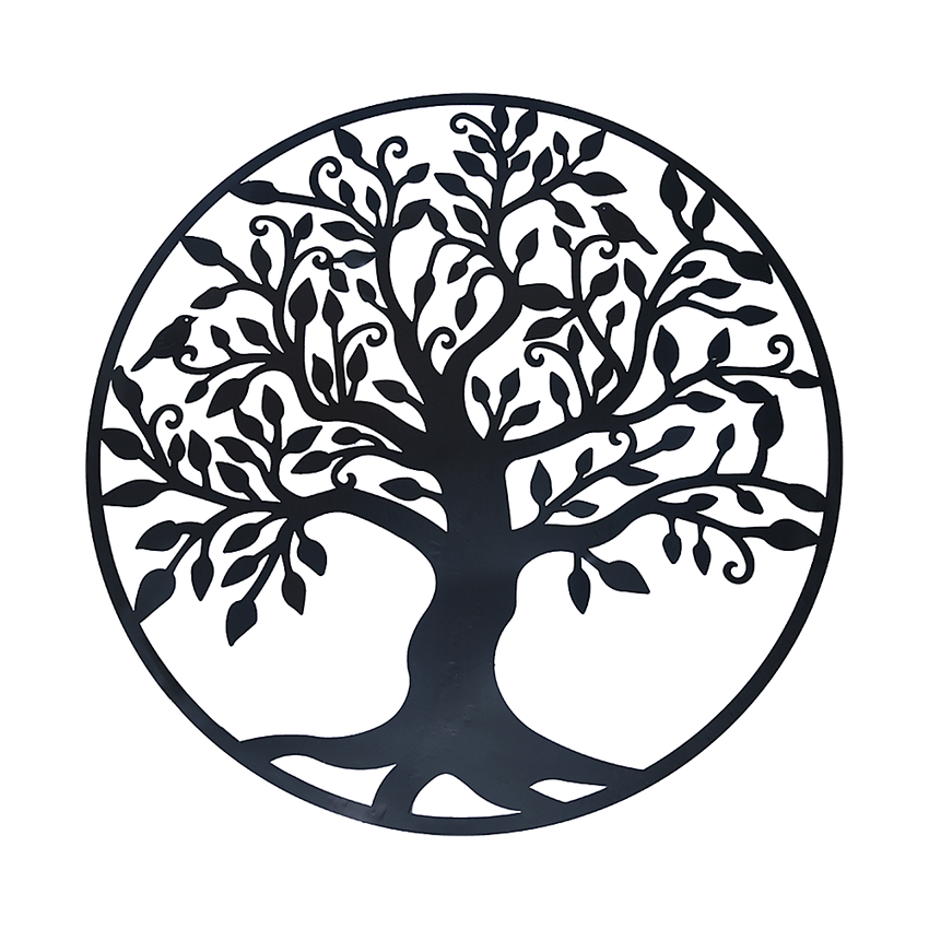 Black Tree of Life Wall Art Hanging Metal Iron Sculpture Garden 99cm