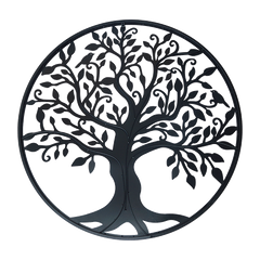 Black Tree of Life Wall Art Hanging Metal Iron Sculpture Garden 99cm