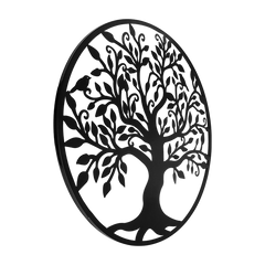 Black Tree of Life Wall Art Hanging Metal Iron Sculpture Garden 99cm