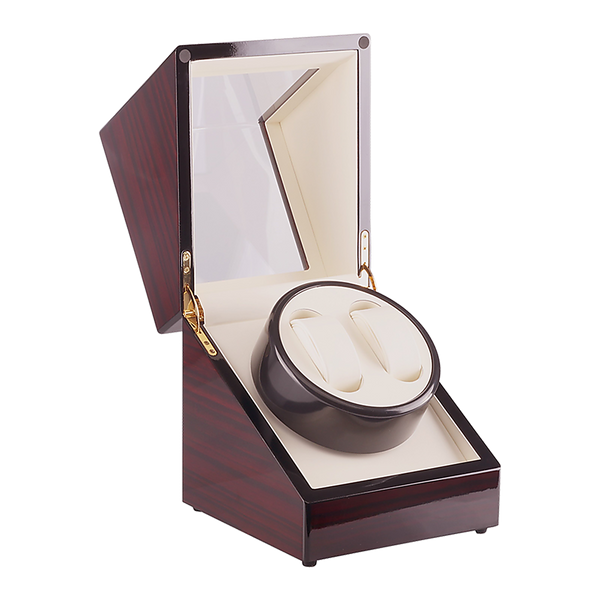 Automatic Dual Watch Winder Wood Display Box Case Motor Rotation Storage