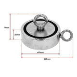 340Kg Salvage Strong Recovery Magnet Neodymium Hook Treasure Hunting Fishing