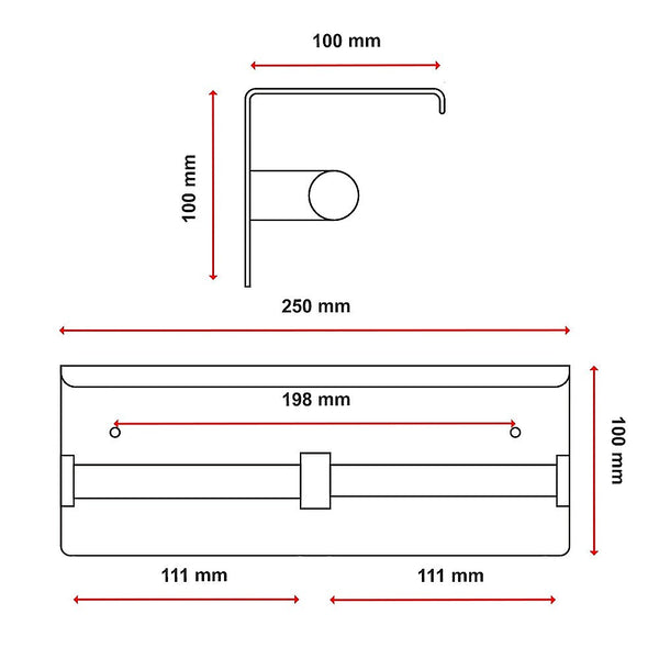 Stainless Steel Double Toilet Paper Holder Towel Roll Tissue Rack Storage Shelf