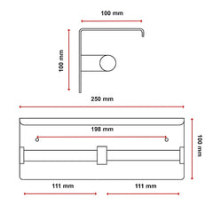 Stainless Steel Double Toilet Paper Holder Towel Roll Tissue Rack Storage Shelf