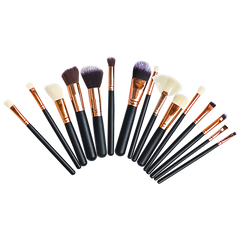 Soft 15Pcs Pro Face Powder Makeup Brushes Set Eyeshader Blending Highlight Tools