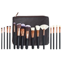Soft 15Pcs Pro Face Powder Makeup Brushes Set Eyeshader Blending Highlight Tools