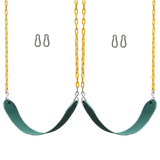 2 Pack Heavy Duty Playground Swing Seats with 66 Inch Plastic Coated Chains for Outdoor Backyard Play