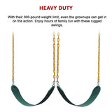 2 Pack Heavy Duty Playground Swing Seats with 66 Inch Plastic Coated Chains for Outdoor Backyard Play
