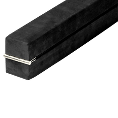2.2m Gymnastics Folding Balance Beam Black Synthetic Suede