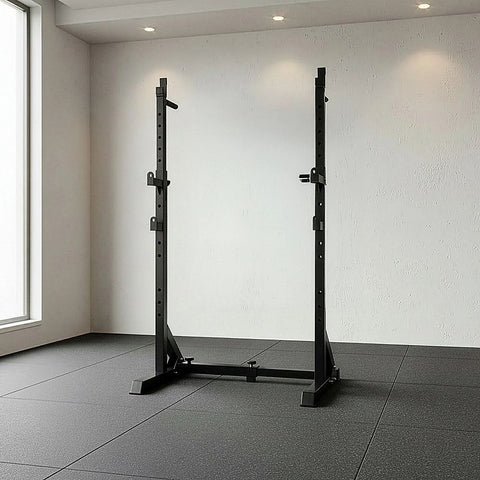 Commercial Squat Rack Adjustable Pair Fitness Exercise Weight Lifting Gym Barbell Stand