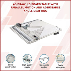 A3 Drawing Board Table with Parallel Motion and Adjustable Angle Drafting