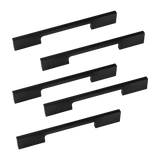 5 x 128mm Kitchen Handle Cabinet Cupboard Door Drawer Handles square Black furniture pulls