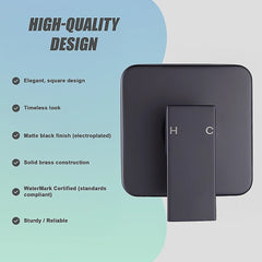 Shower Bath Mixer Tap Bathroom WATERMARK Approved - Electroplated Matte Black