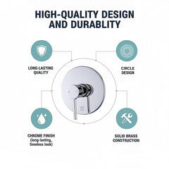 Shower Bath Mixer Tap Bathroom WATERMARK Approved - Chrome