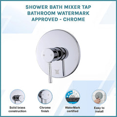 Shower Bath Mixer Tap Bathroom WATERMARK Approved - Chrome