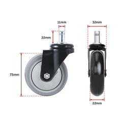 5x Office Chair Caster Wheels Set – Heavy Duty Universal Replacement for All Floors