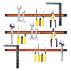 3 x 61cm Magnetic Wall Mounted Tool Holder Storage Organiser Garage Workshop