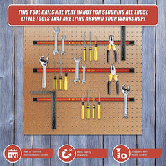 3 x 61cm Magnetic Wall Mounted Tool Holder Storage Organiser Garage Workshop