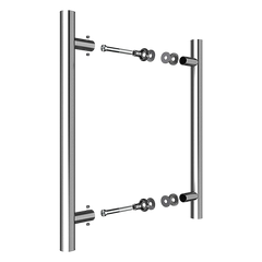 Round 300mm Push Pull Stainless Steel Door Handle Entrance Entry Shower Glass