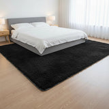 230x200cm Floor Rugs Large Shaggy Rug Area Carpet Bedroom Living Room Mat - Black