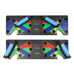 9 in 1 Push Up Board Yoga Bands Fitness Workout Train Gym Exercise Pushup Stand