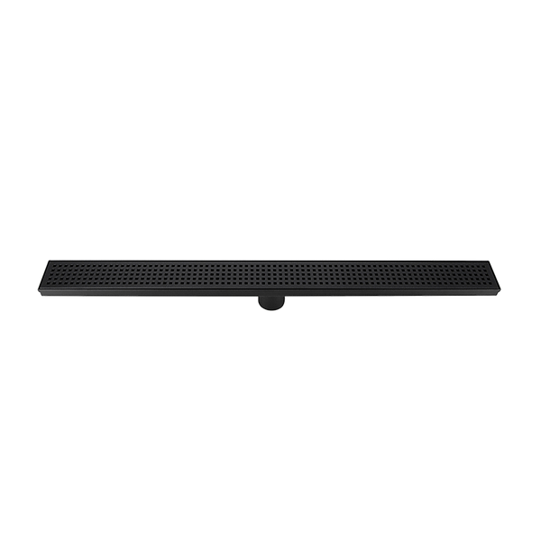 800mm Bathroom Shower Black Grate Drain w/Centre outlet Floor Waste