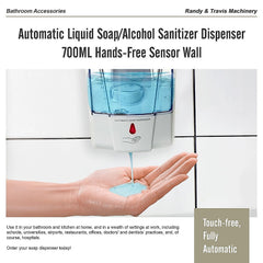 Automatic Liquid Soap/Alcohol Sanitizer Dispenser 700ML Hands-Free Sensor Wall