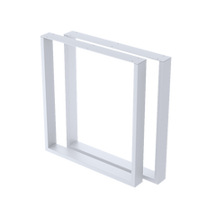 Square-Shaped Table Bench Desk Legs Retro Industrial Design Fully Welded - White