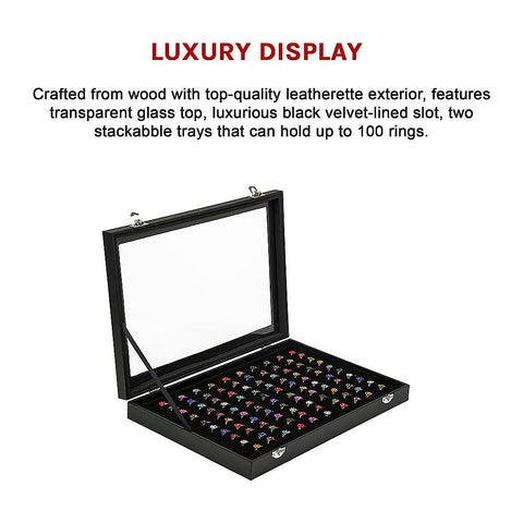 100 Earring Ring Holder Jewellery/Necklace Display Storage Gift Box Show Cases