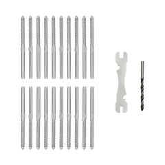 Stainless Steel DIY Rope Balustrade Kit 3.2mm Swage 2 x Lag Screw Term - 10 pack