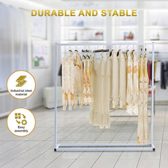 Commercial Clothing Garment Rack Retail Shop White