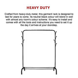 Closet Organizer Metal Garment Rack Portable Clothes Hanger Storage Shoes Rack Black