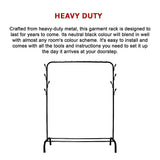 Closet Organizer Metal Garment Rack Portable Clothes Hanger Storage Shoes Rack Black