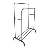 Heavy Metal Double Clothes Rail Hanging Rack Garment Display Stand Storage Shelf