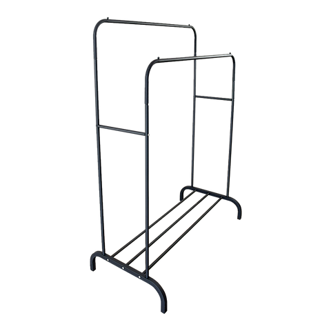 Heavy Metal Double Clothes Rail Hanging Rack Garment Display Stand Storage Shelf
