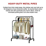 Heavy Metal Double Clothes Rail Hanging Rack Garment Display Stand Storage Shelf